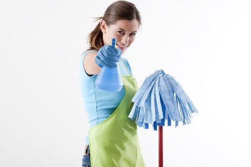 Office cleaners in Watford maintaining a modern business workspace