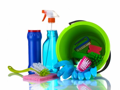 Person reviewing cookie settings on a cleaning service website