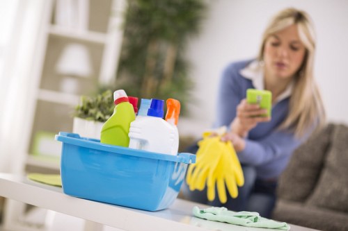 Kitchen cleaning in a Watford home with polished surfaces