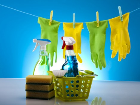 Professional cleaners maintaining a Watford office kitchen and communal space